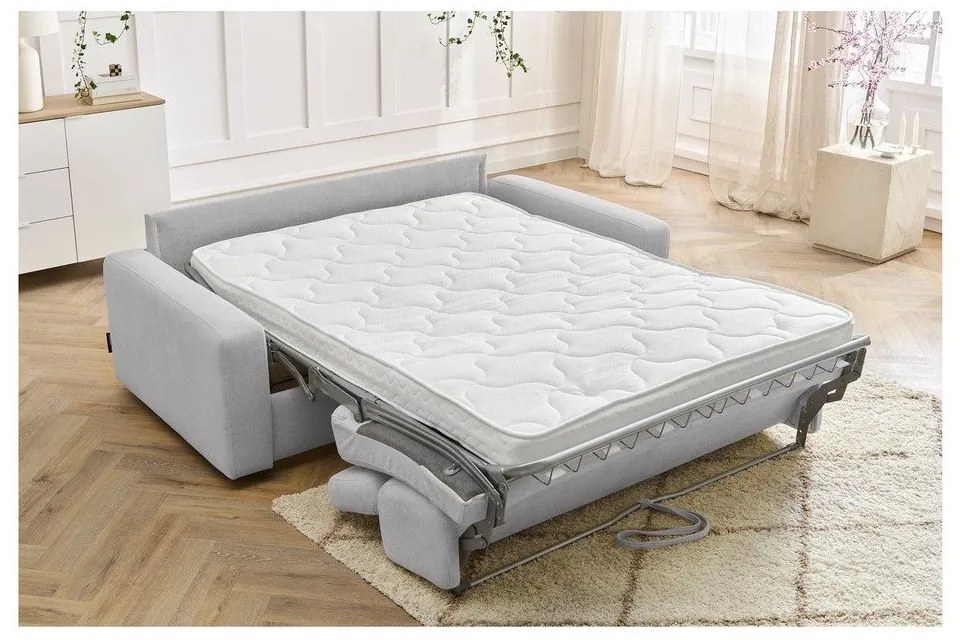 Világosszürke kinyitható kanapé 215 cm Monaco – Bobochic Paris