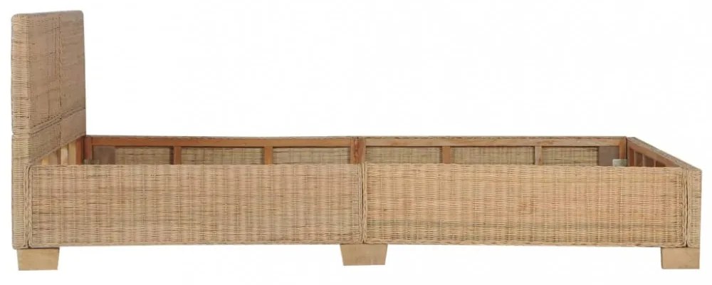 kézzel font valódi rattan ágykeret 140 x 200 cm