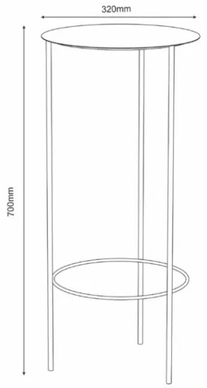 Virágállvány 70x32 cm fekete