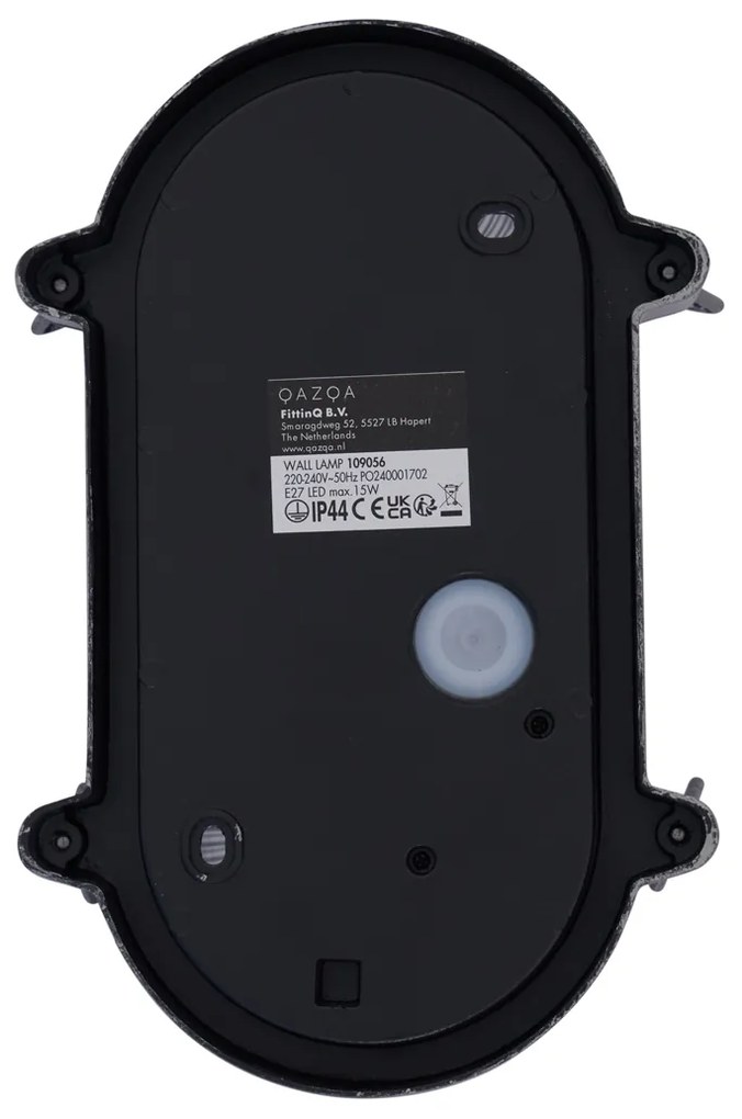 Kültéri fali lámpa ezüst ovális IP44 - Noutica