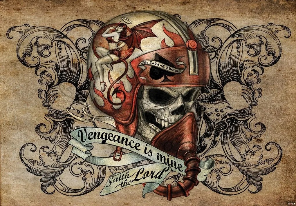 Flizelin fotótapéta 254x184 Vengeance is mine Saith the Lord +ragasztó