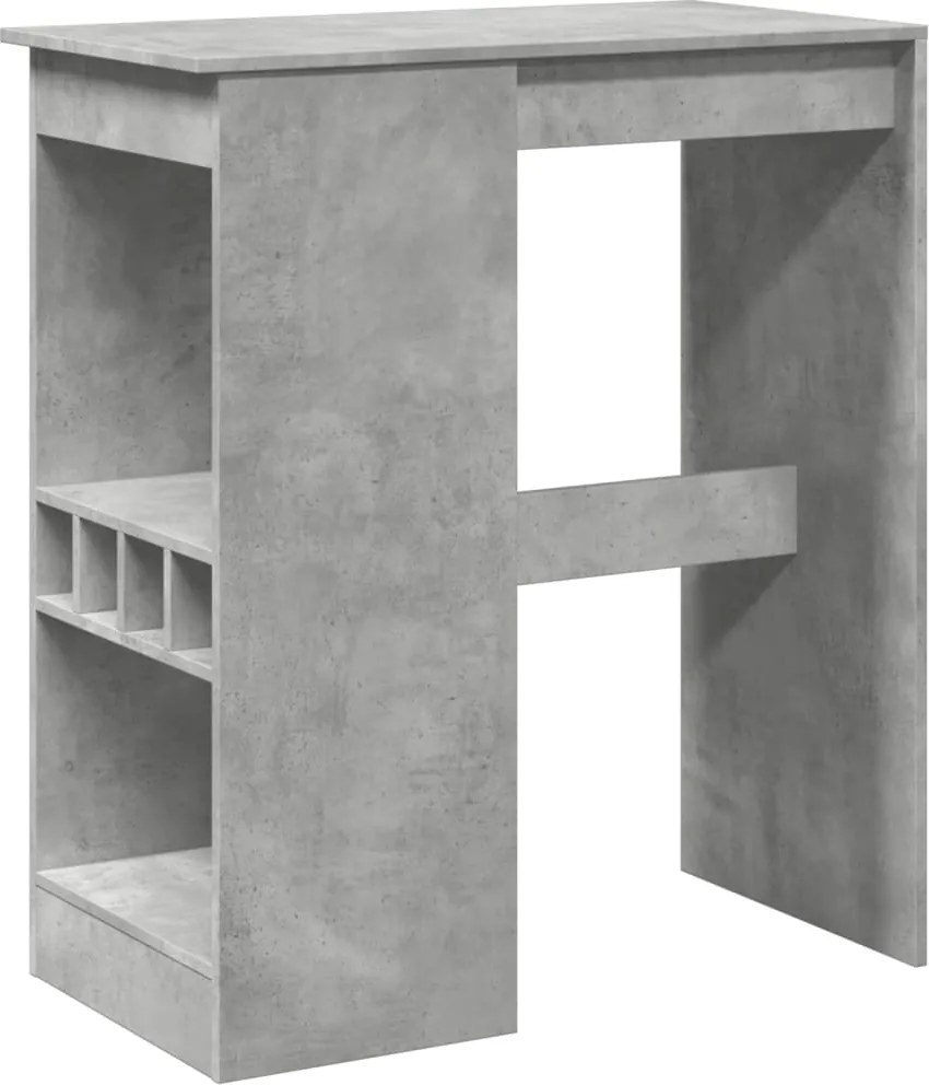 vidaXL betonszürke szerelt fa bárasztal tárolókkal 90x47,5x103,5 cm