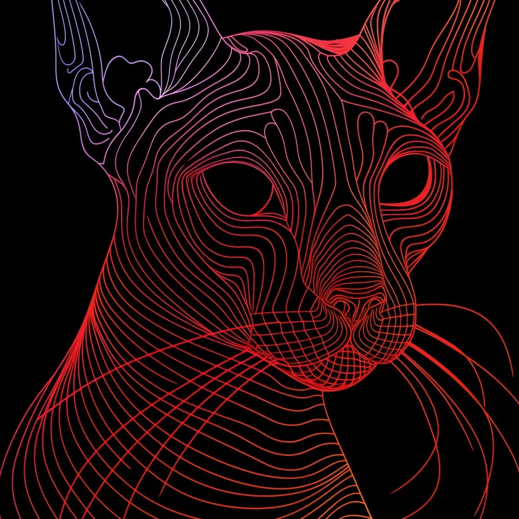 Poszter 20x20cm Digitális macska