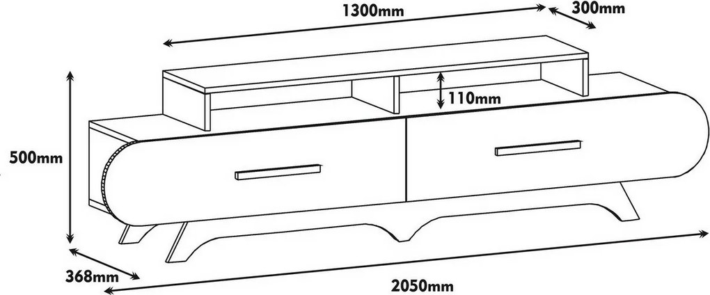 Flora White and Walnut TV-asztal