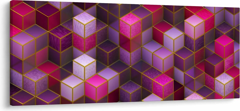 Lila kockák képe (120x50 cm)