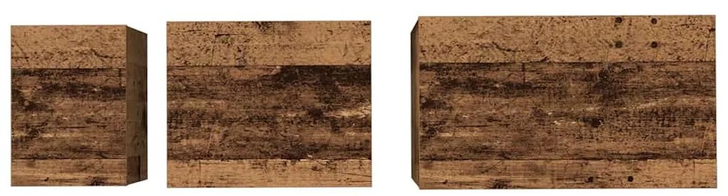 Fészkelt Kávézó Asztal 3 pcs Régi fa 60 x 35 x 56 cm Faanyag