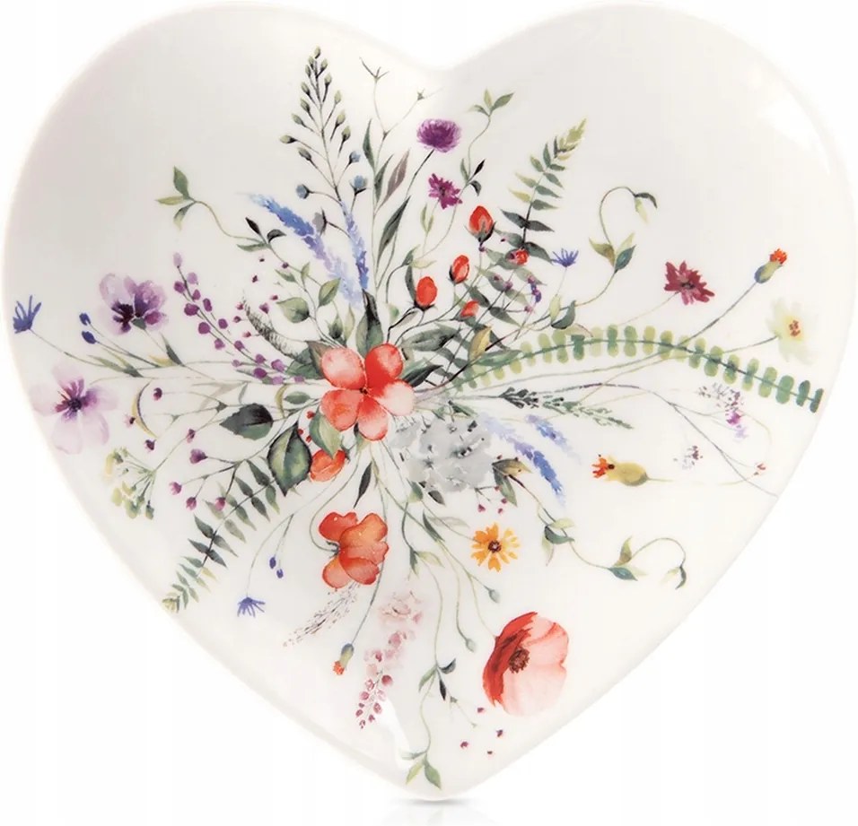 Desszert tányér Csempe Kicsi Sütemény Porcelán Desszert Virágok Pipacsok Szív