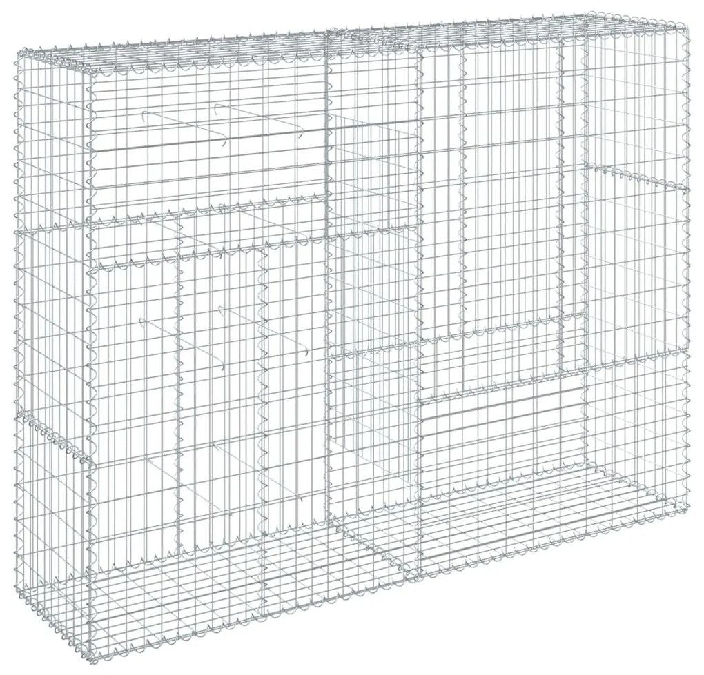 horganyzott vas gabion kosár fedéllel 200 x 50 x 150 cm