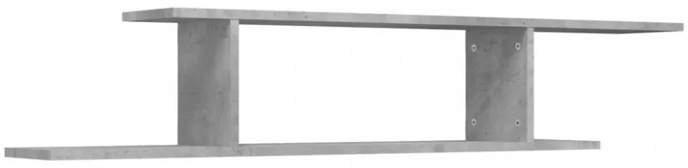 betonszürke szerelt fa falra szerelhető TV-polc 125x18x23 cm