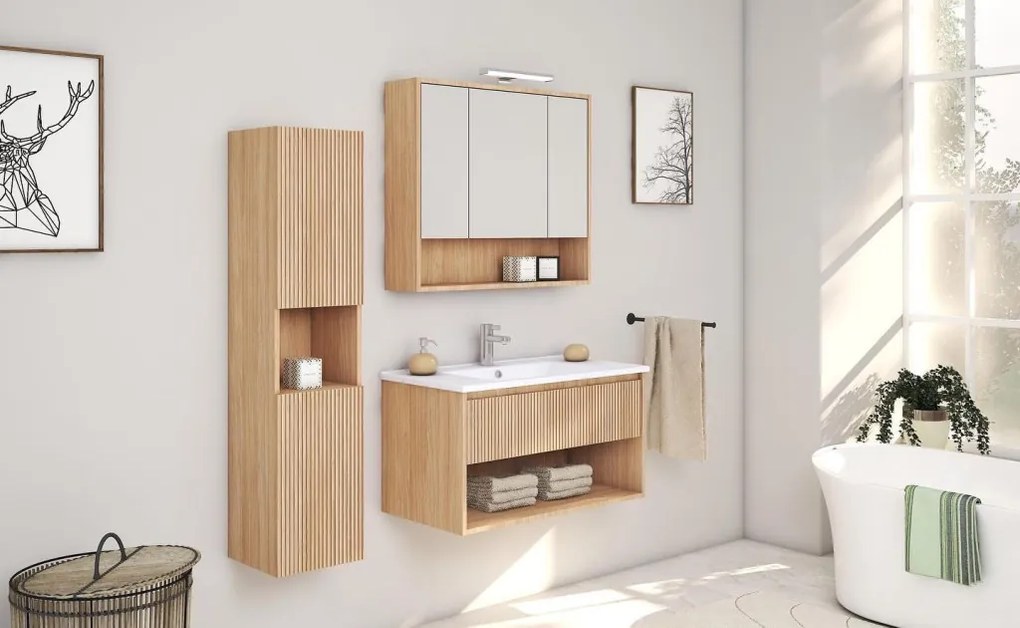 TMP SLIM STRIPE tükrös szekrény - 75 x 65 cm