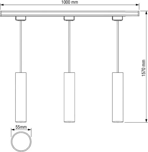 Philips-LED dimmelhető kábeles csillár EASYLINK sínes rendszerhez 3xGU10/6,2W/230V 1 m fekete