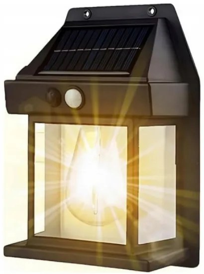 Napelemes kerti fali lámpa Solar Interaction YX-777 - fekete