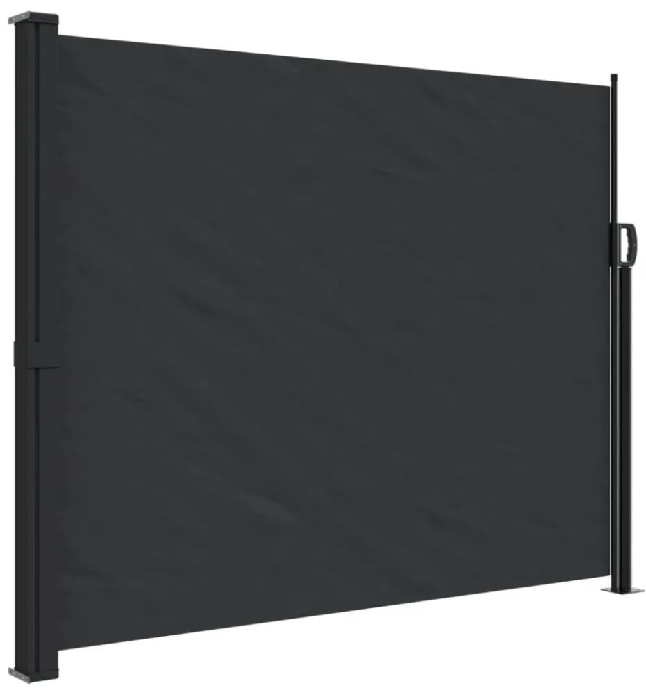 fekete behúzható oldalsó napellenző 160 x 300 cm