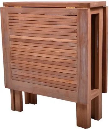 DIVERO Kerti összecsukható asztal 130 x 65 cm tíkfa