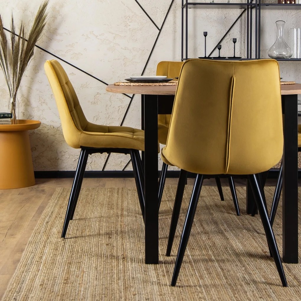 Mustársárga Bársony Étkezőszék RIO