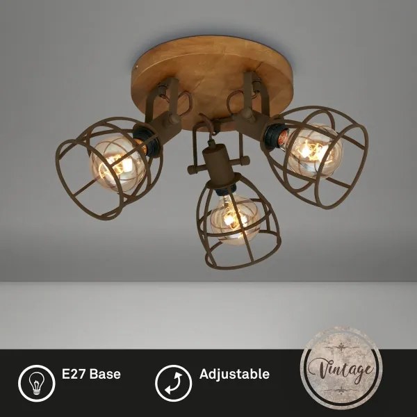 Brilo - Spotlámpa VINTAGE 3xE27/25W/230V