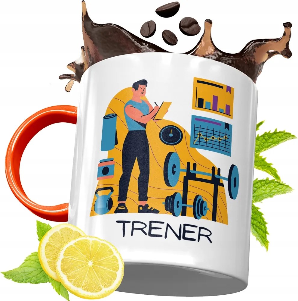 Narancssárga Bögre Edzőnek Ajándék fényképes nyomattal