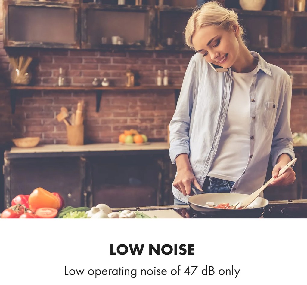 Klarstein Balzac Silent 60, páraelszívó, 250 W, 3 teljesítményfokozat, 604 m³/ó, LED