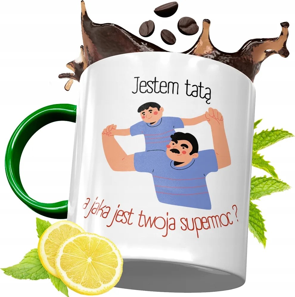 Zöld Bögre Apukának Születésnapi Ajándék fényképes nyomtatással