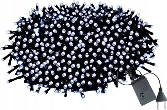 LED-es karácsonyfa fényfüzér 1000 hideg fehér – beltéri 72m