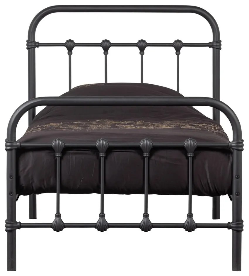 Fekete egyszemélyes ágy ágyráccsal 90x200 cm Moos – WOOOD