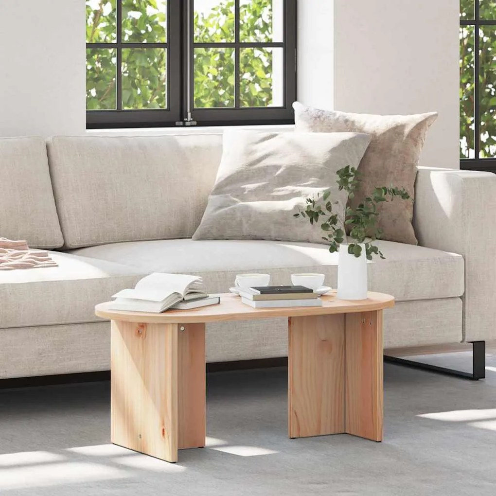 Dohányzóasztal Természetes 80 x 39.5 x 35 cm Tömör fenyőfa