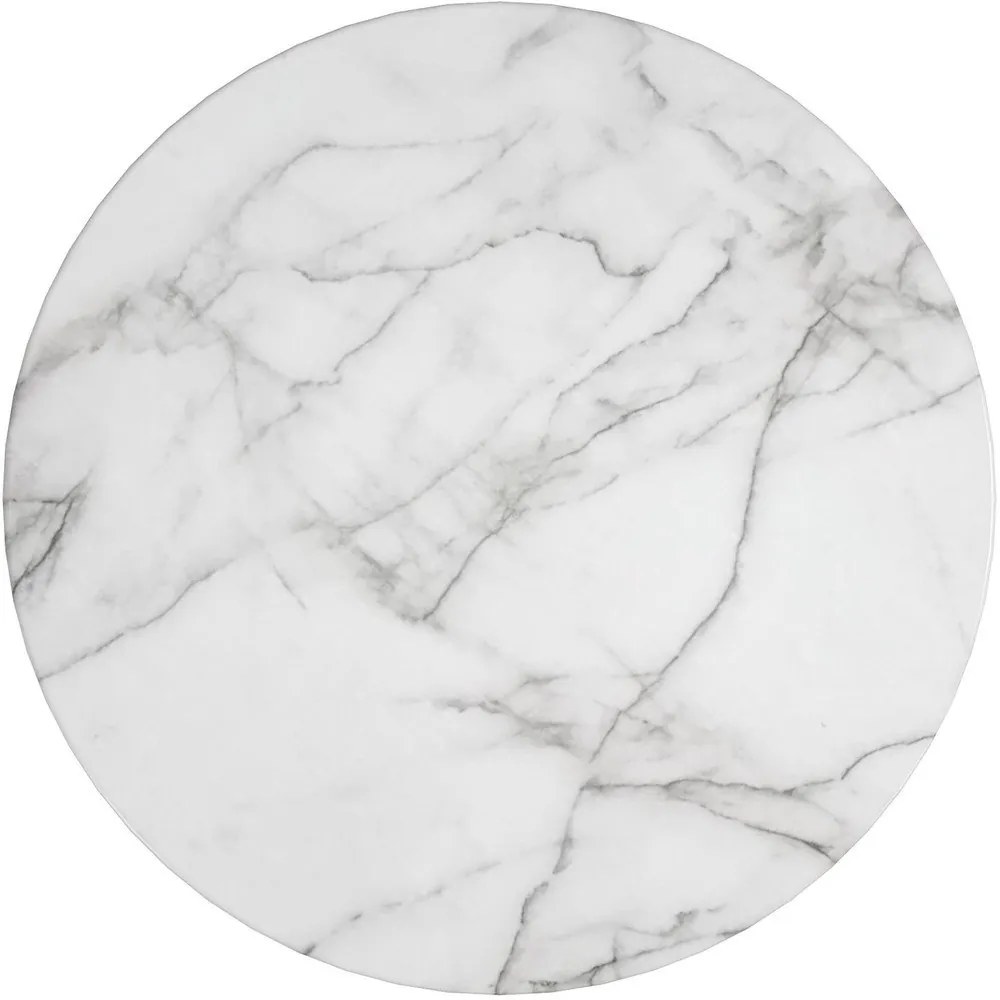 Fehér-aranyszínű kerek dohányzóasztal márvány dekorral ø 79 cm Gwyneth – CosmoLiving by Cosmopolitan