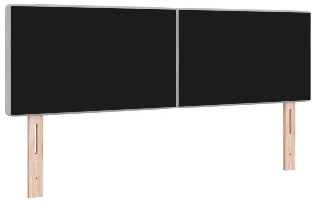 Fejtámla Kristálygombás Tűzött Világosszürke 160 cm Bársony