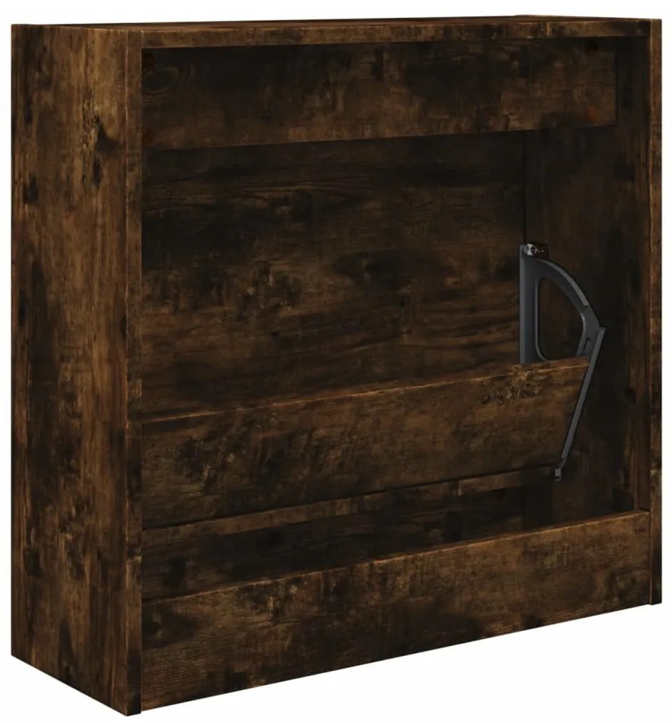 füstös tölgy színű szerelt fa cipőszekrény 60 x 21 x 57 cm