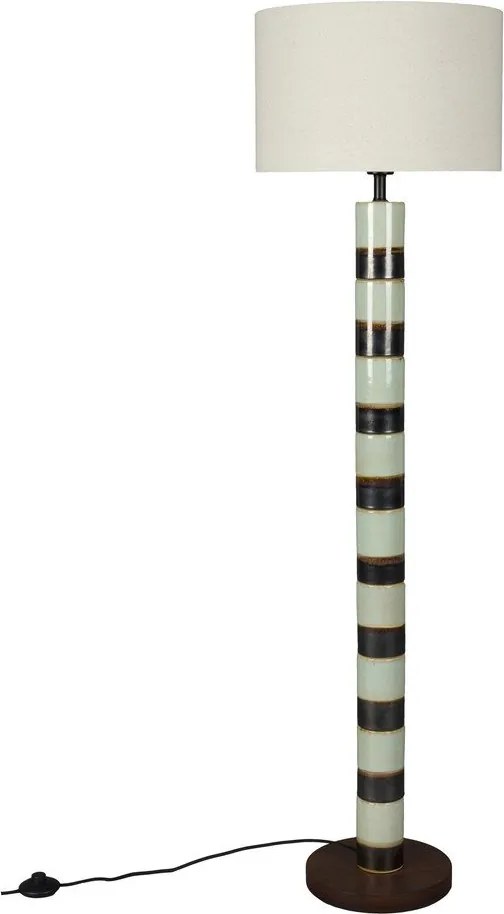Sötétbarna-zsályaszínű állólámpa textil búrával (magasság 143 cm) Vertigo – Dutchbone