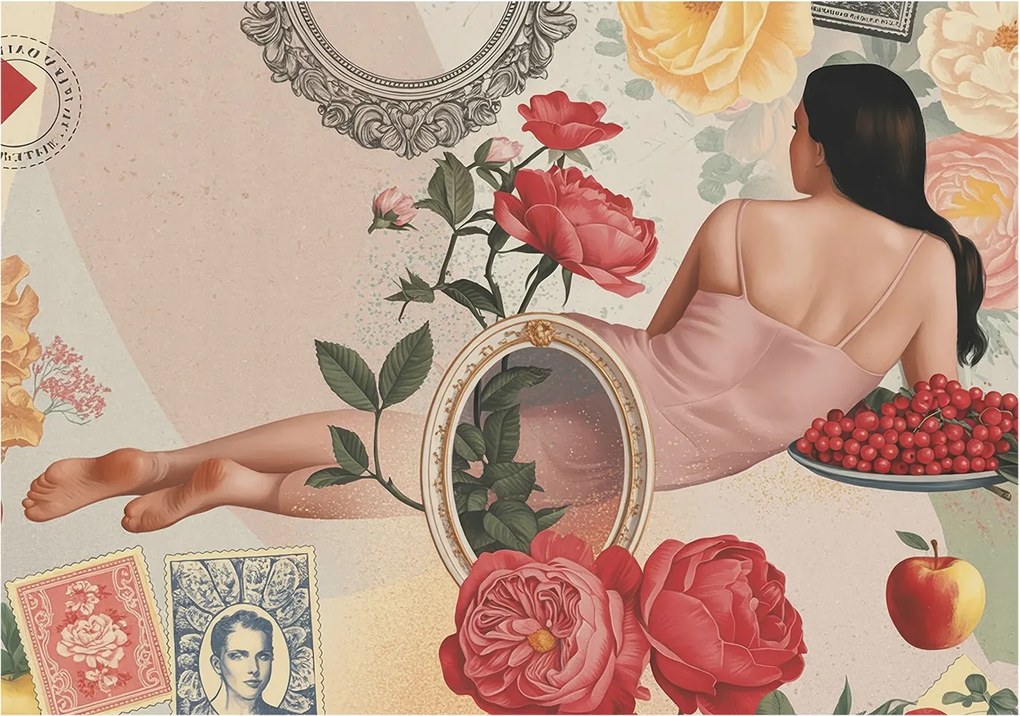 Fotótapéta Flizelina Dekoratív az irodába Virágos elegancia 312x219 Ragasztó