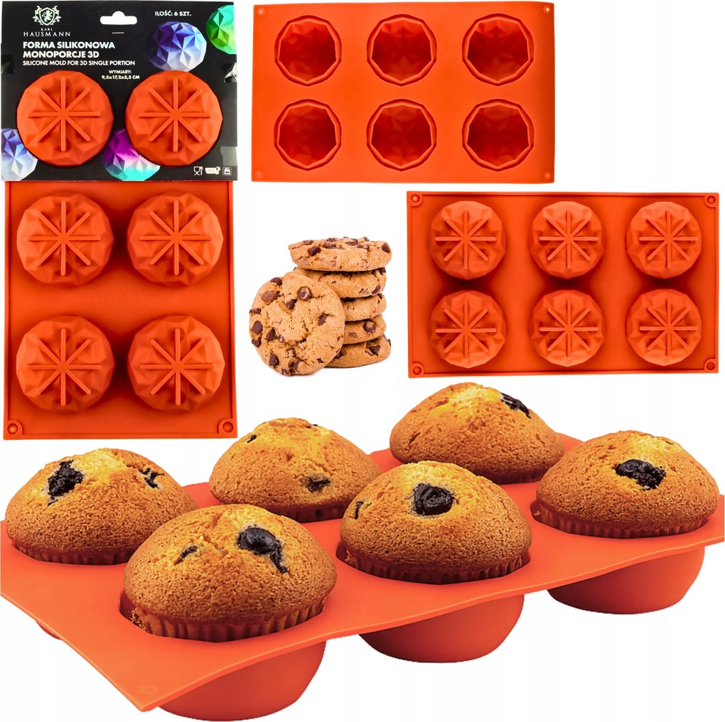 Szilikon Forma Muffinokhoz, Süteményekhez, Szappanokhoz, Monoporciókhoz, Gyertyákhoz, 3D Gyémánt