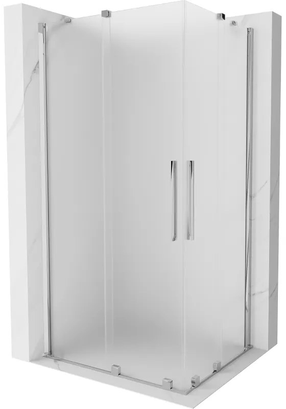 Mexen Velar Duo, zuhanykabin tolóajtóval 90 x 80 cm, 8 mm-es matt üveg, króm, 871-090-080-32-01