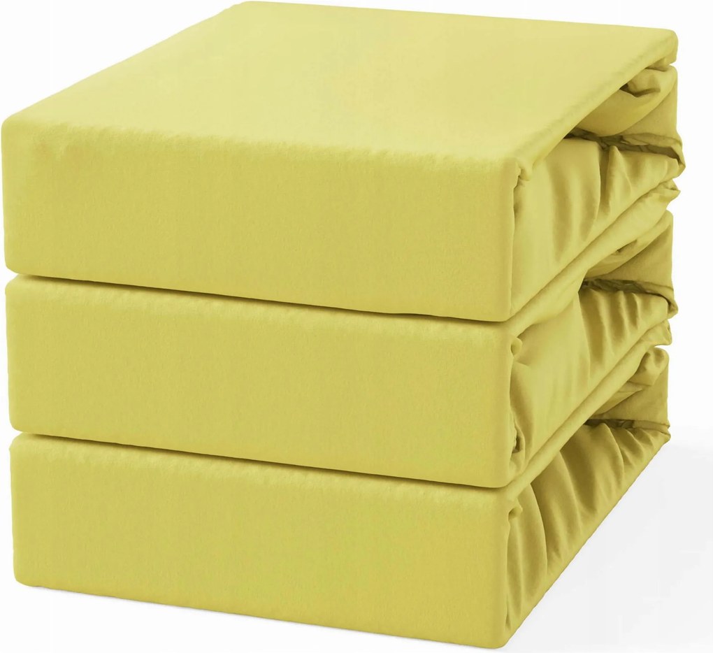 Pamut lepedő gumis 200x220 Mustársárga