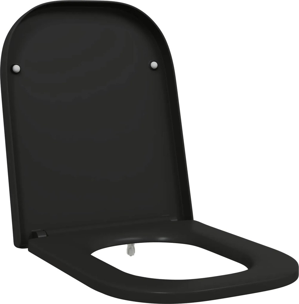 vidaXL WC ülőke Fekete 47,5 x 35 x 3,6 cm Duroplast