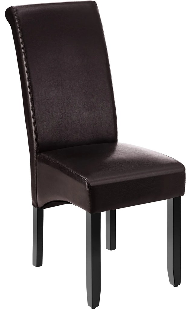 TecTake GmbH 400555 ergonomikus tömörfa étkezőszék - barna, darabonként