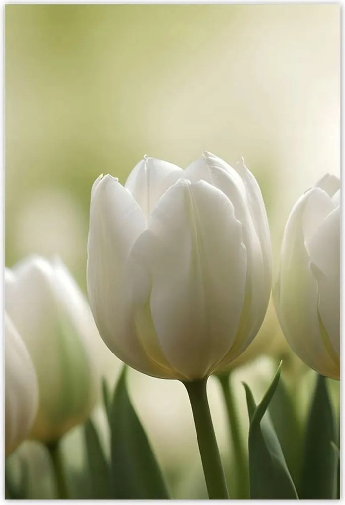 Poszterek 105x155 Fehér tulipánok