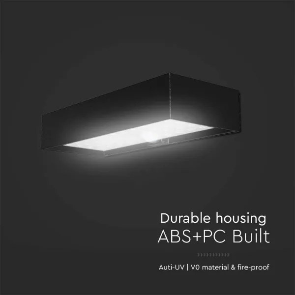 LED Napelemes érzékelős fali lámpa LED/6W/3,7V IP65 4000K 3000 mAh fekete