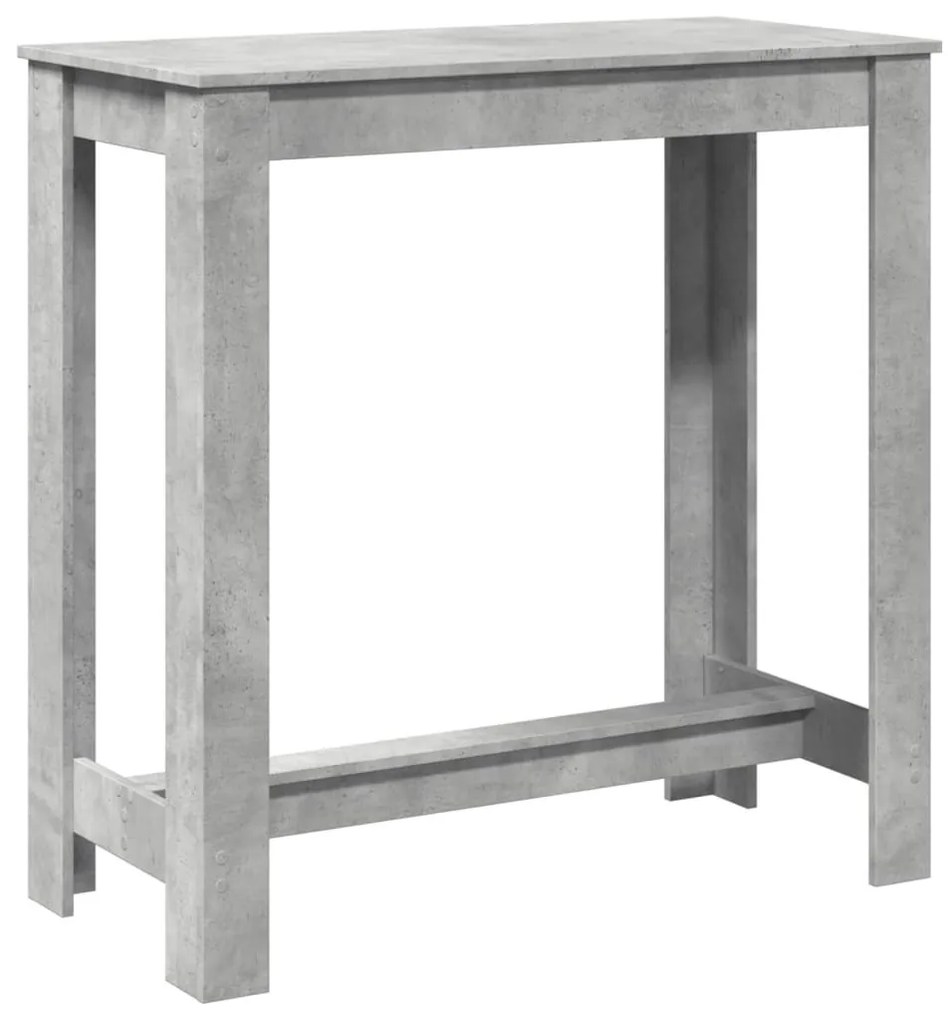 betonszürke szerelt fa bárasztal 102 x 50 x 103,5 cm