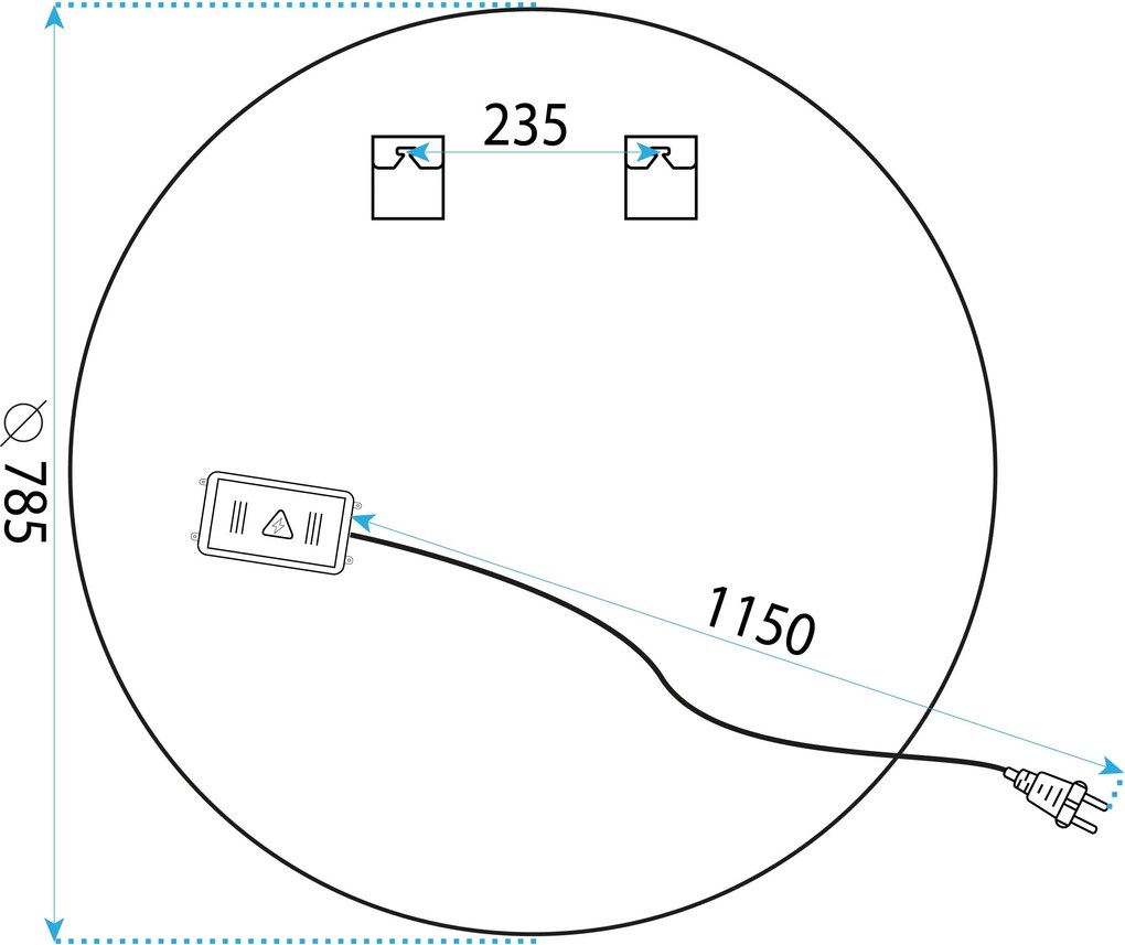 Tutumi Rea, fürdőszoba LED tükör 80cm BAS P11242, HOM-05520