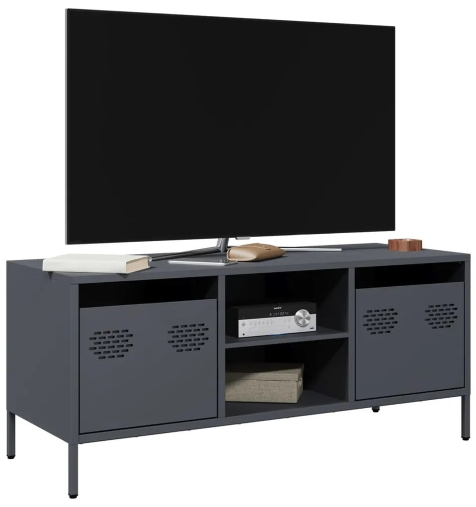 antracit hidegen hengerelt acél TV-szekrény 101,5x39x43,5 cm