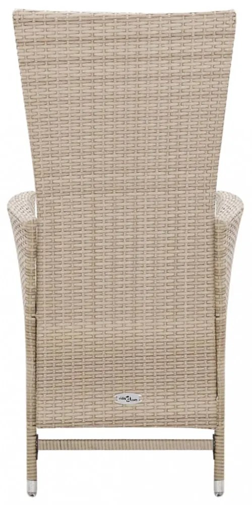 7 részes bézs polyrattan kültéri étkezőszett párnákkal