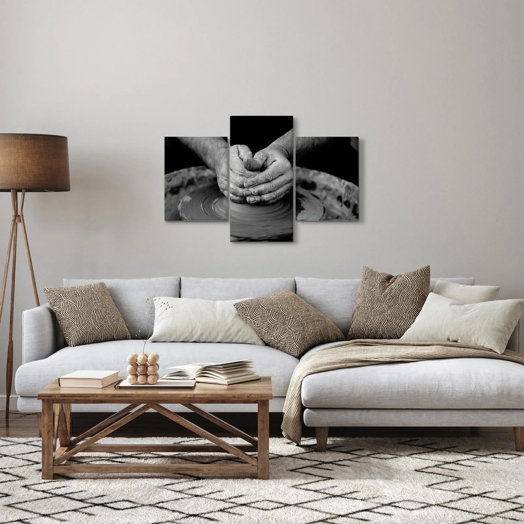 Fekete-fehér kép - kerámia gyártás (90x60 cm)