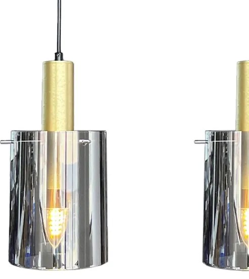 Csillár zsinóron ARCADIA 3xE27/60W/230V arany/füstös