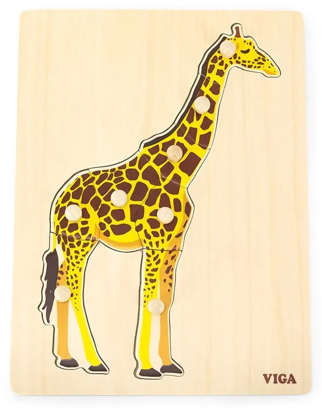 Gyermek fa puzzle Montessori Viga Zsiráf
