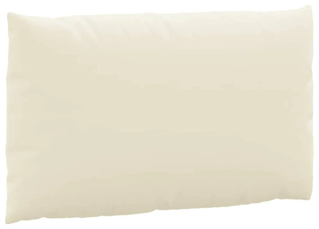 2 db krémfehér szövet raklapkanapé-párna