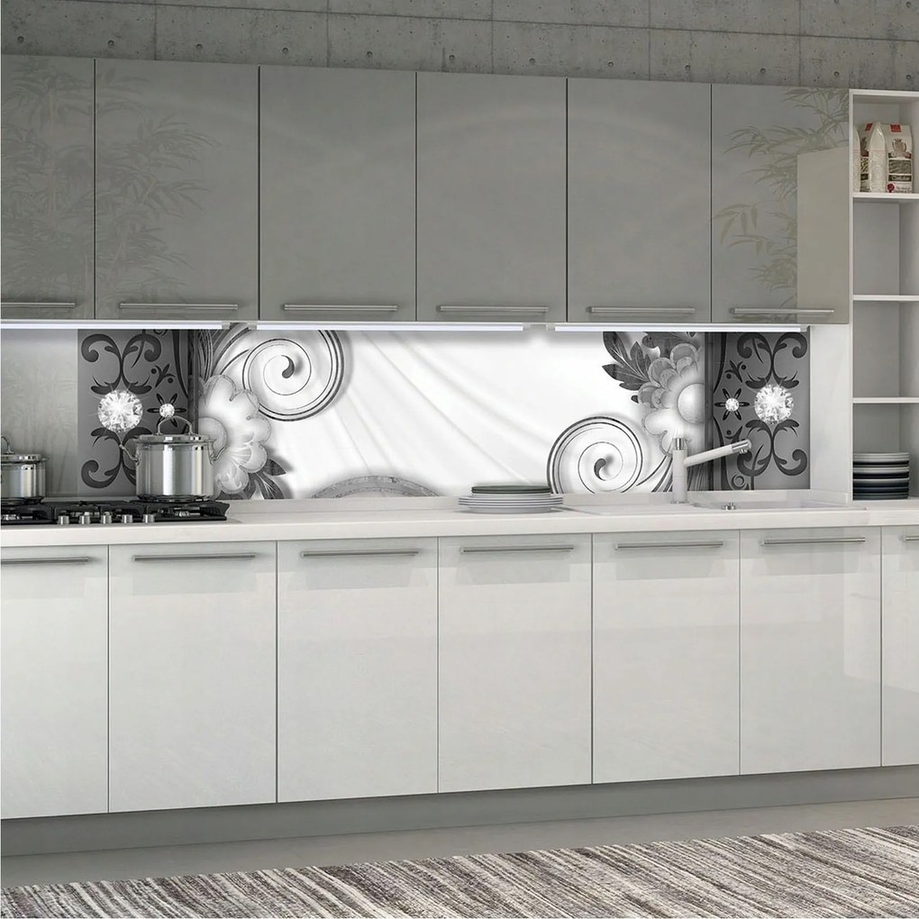 Fotótapéta Absztrakt Levelek Dísz Világos árnyalatok Keretek 250x60 +ragasztó