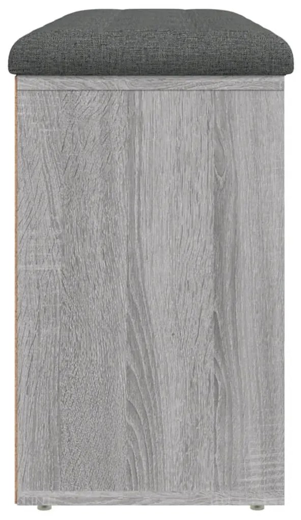 szürke sonoma színű szerelt fa cipőtároló pad 102 x 32 x 50 cm