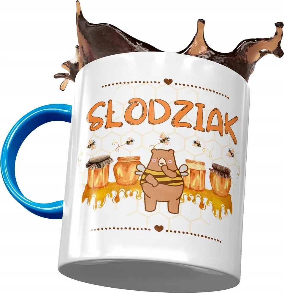 Kék bögre macival Aranyos mackó ajándék fényképes nyomtatással