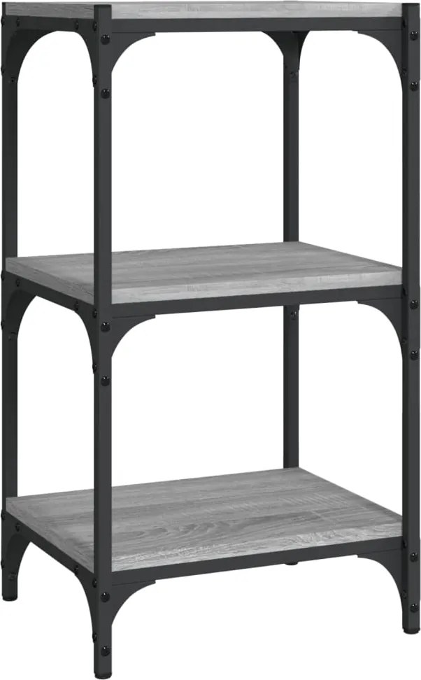 vidaXL szürke sonoma színű szerelt fa/acél könyvszekrény 40x33x70,5 cm